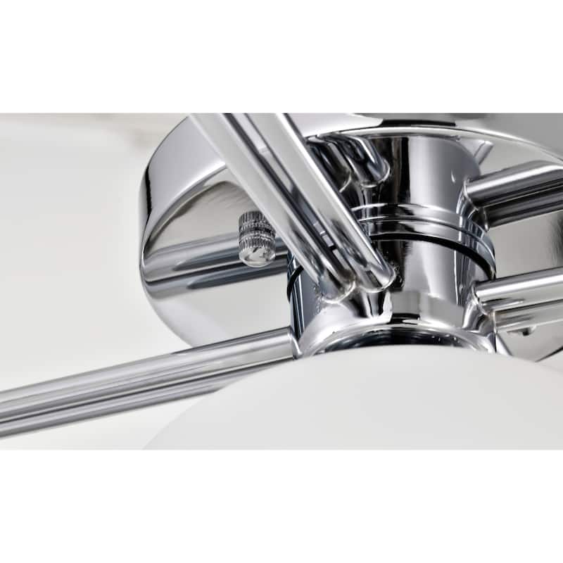 Camris 5-Light Chrome Chandelier Frosted Glass Shades