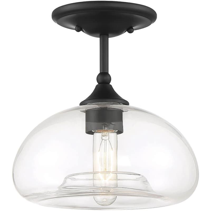 Meridian M60017 Single Light 11" Wide Semi-Flush Ceiling Fixture - Matte Black