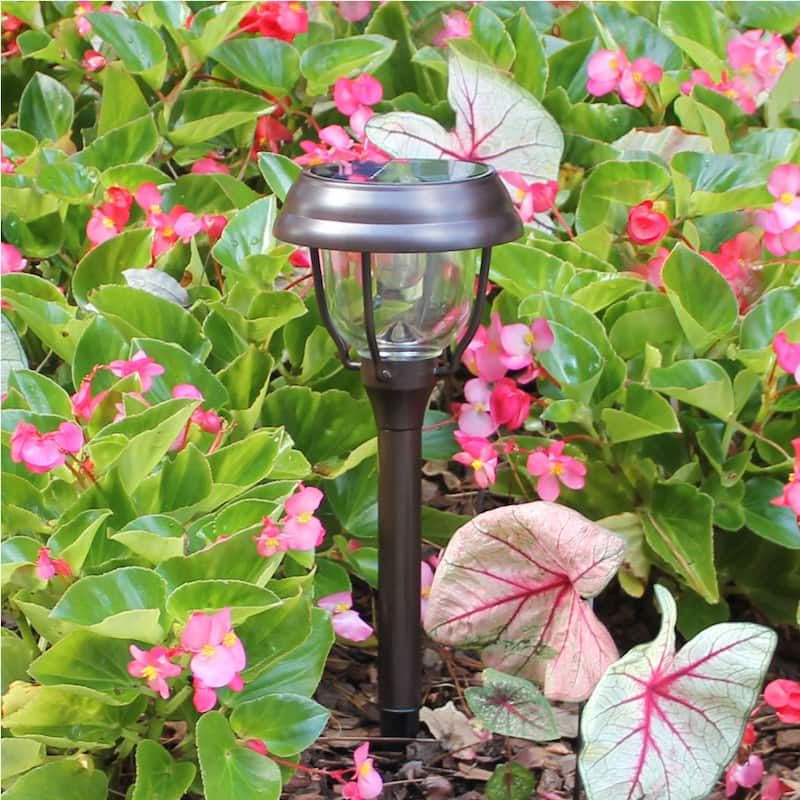 Bronze Solar Garden Light with Dual Color Bulb - 4PK