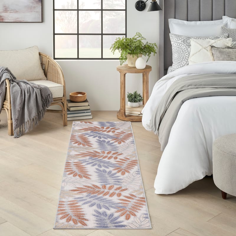 Nourison Aloha Leaf Print Vibrant Indoor/Outdoor Area Rug