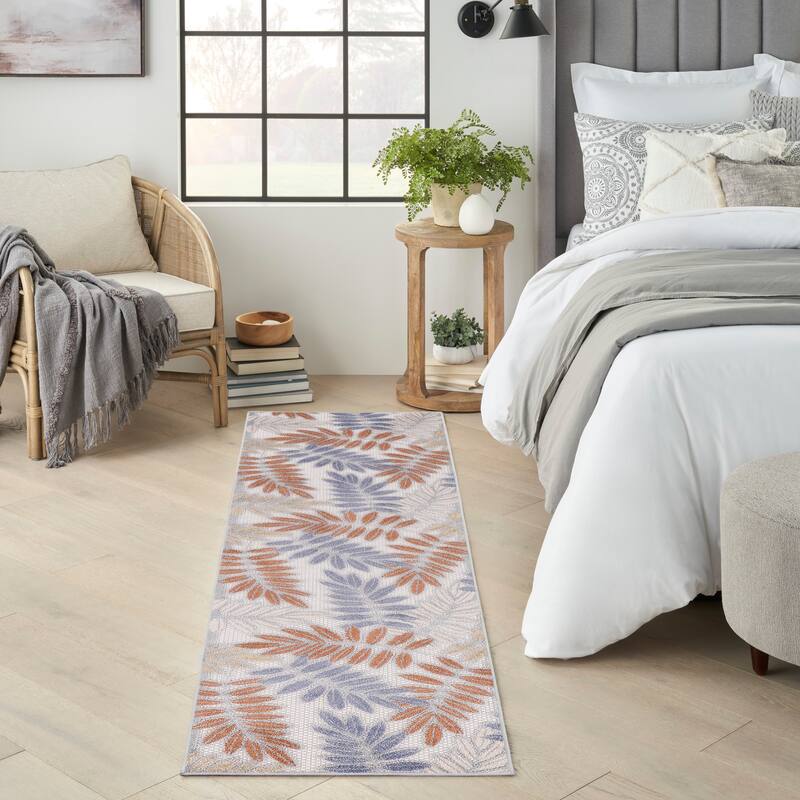 Nourison Aloha Leaf Print Vibrant Indoor/Outdoor Area Rug