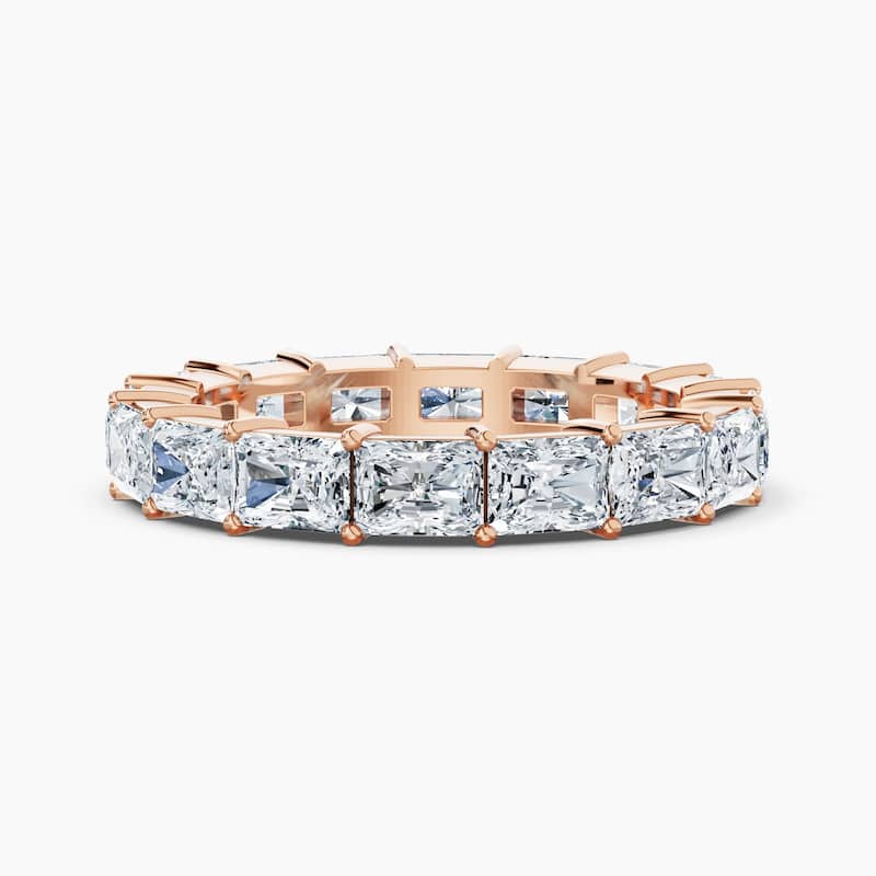 Auriya 14k Gold Radiant East-West Lab Grown Diamond Eternity Band 2.10 - 8.25 ct. tw. (F-G, VS) - 4.00 ct. wt. - 5.5 - Rose
