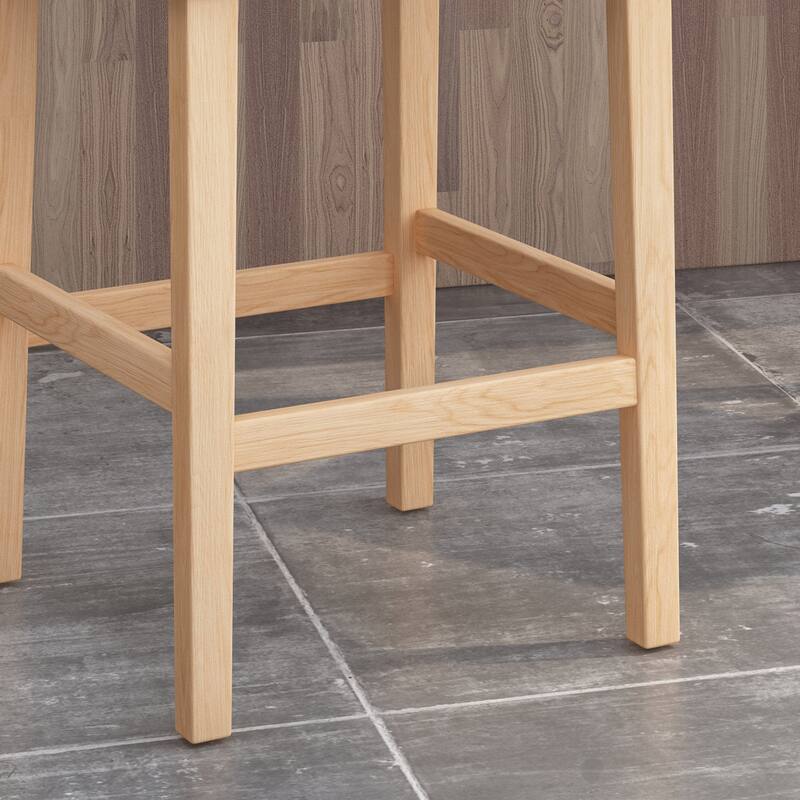 Modern 31" Set of 2 Bar Stools with Button-Tufted Wingback, Nailhead Trim, Solid Wood Legs for Bar Counter Dining Room