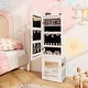 preview thumbnail 9 of 19, 3-in-1 Freestanding Kids Jewelry Cabinet Armoire with Full Length Mirror - 13.5” L x 12” W x 46” H