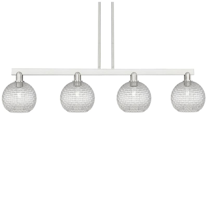 Innovations Lighting 716-4I-11-51 Athens Linear Athens 4 Light 51" - Brushed Satin Nickel / Clear Basketweave