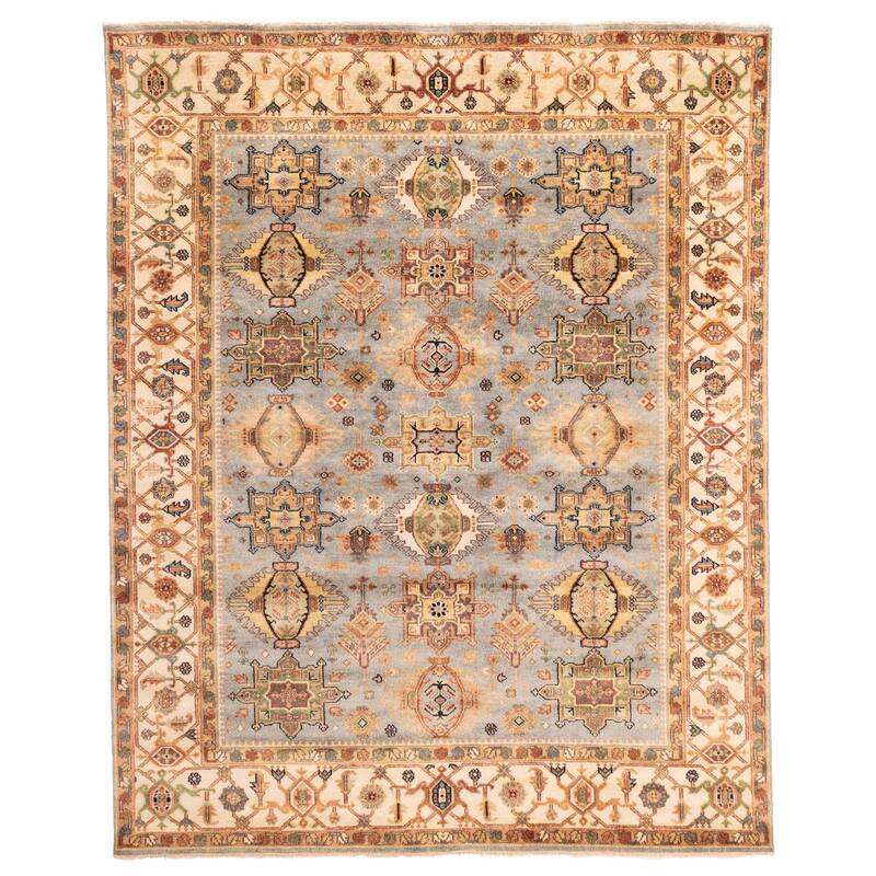 ECARPETGALLERY Hand-knotted Jules Sultane Light Blue Wool Rug - 7'11 x 9'11