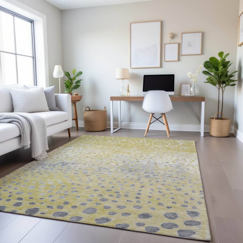 Premium Washable Super Soft Modern Chic Mayfield Rug - Gold - 5' x 7'6"