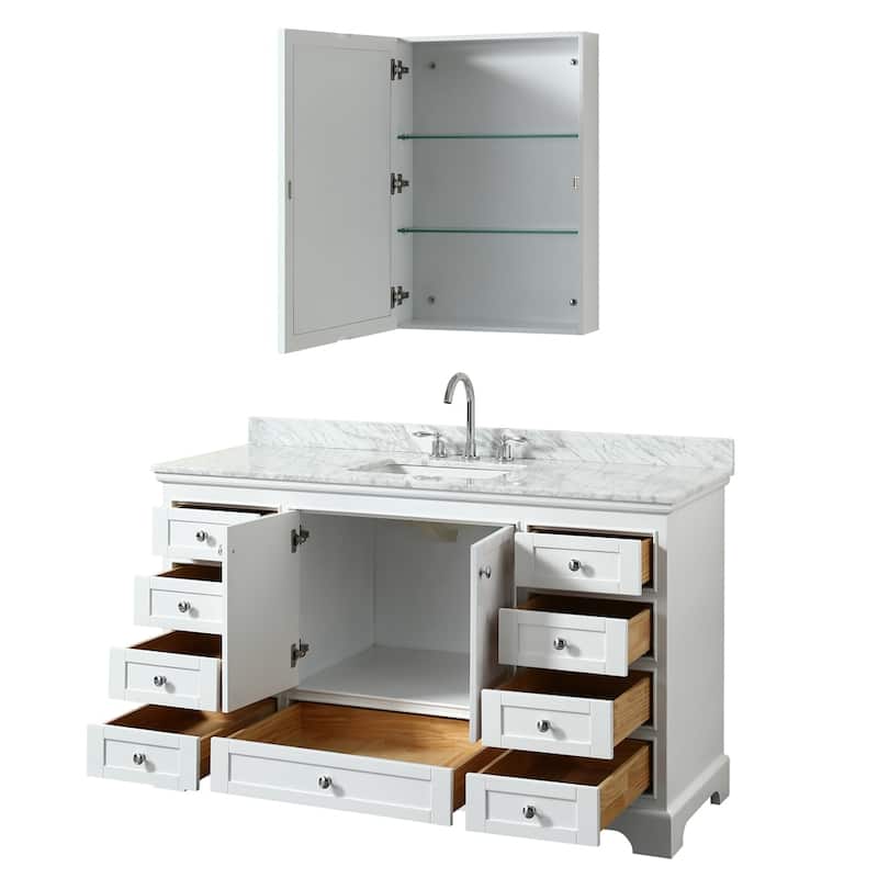 Deborah 60-inch Single Bathroom Vanity, Medicine Cabinet