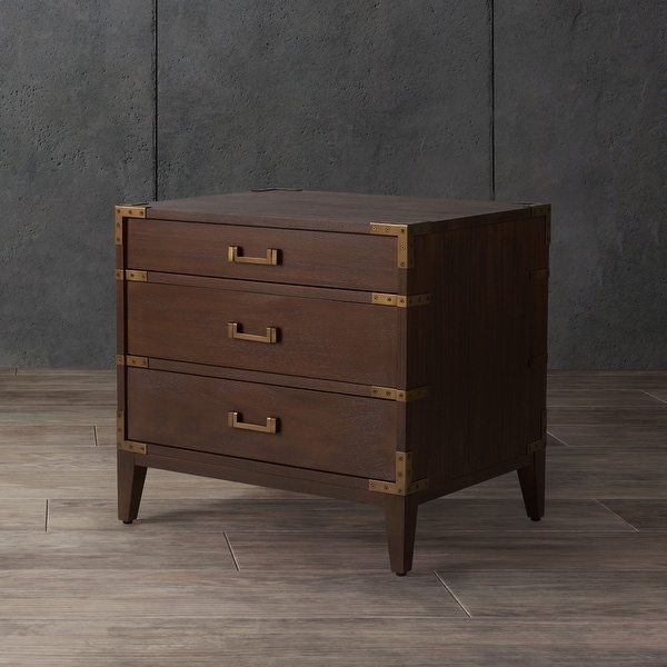 SAFAVIEH Couture Nisha 3-Drawer Wood Nightstand. Opens flyout.