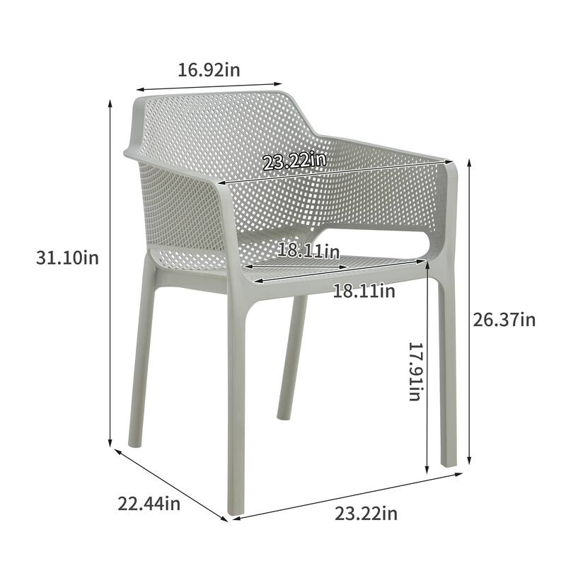 3-Piece Outdoor Bistro Set, 2 Stackable Chairs & 1 Table, Stackable Resin Chairs for Balcony, Garden, Patio