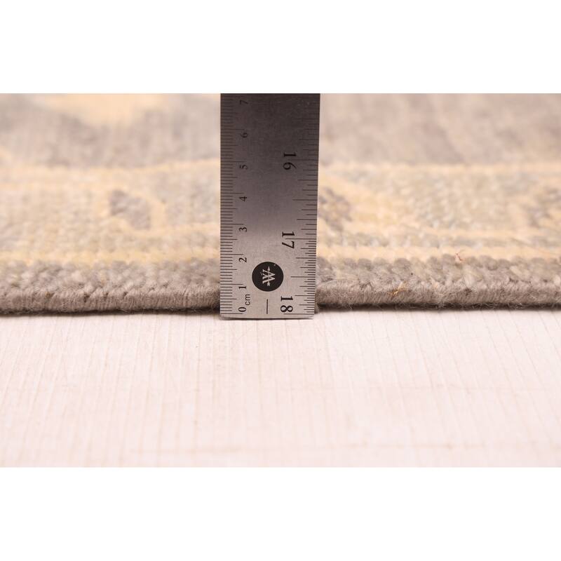 ECARPETGALLERY Hand-knotted Kavya Oushak Dark Grey Wool Rug - 8'10 x 11'8