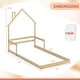 preview thumbnail 25 of 31, Costway Twin Size Floor Bed for Kids with Chimney Headboard & Handrail