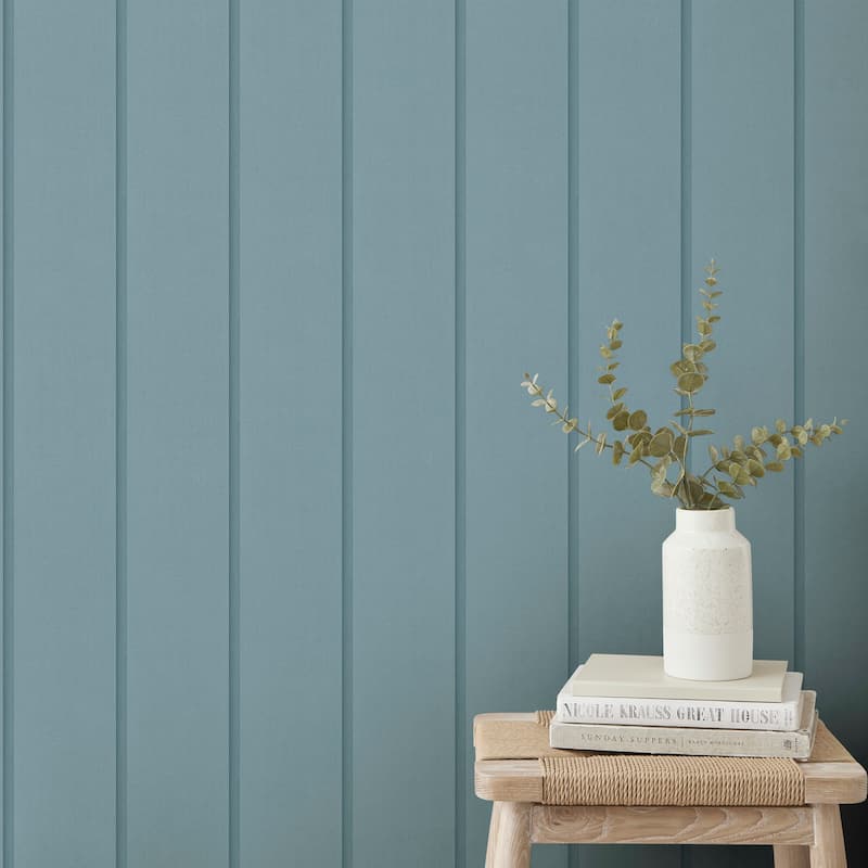 Fine Decor Killian Light Blue Wood Panel Wallpaper