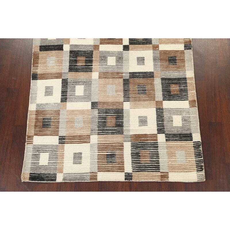 Geometric Contemporary Moroccan Oriental Wool Area Rug Handmade - 5'6" x 7'6"