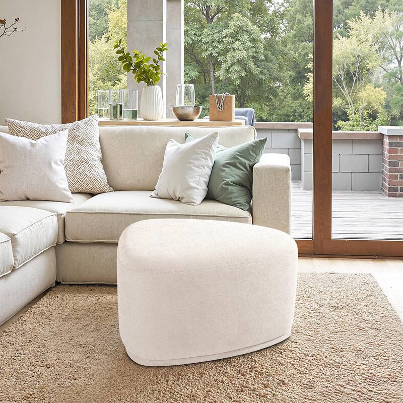 26" Footstools and Ottomans, Modern Fabric Pouf Ottoman