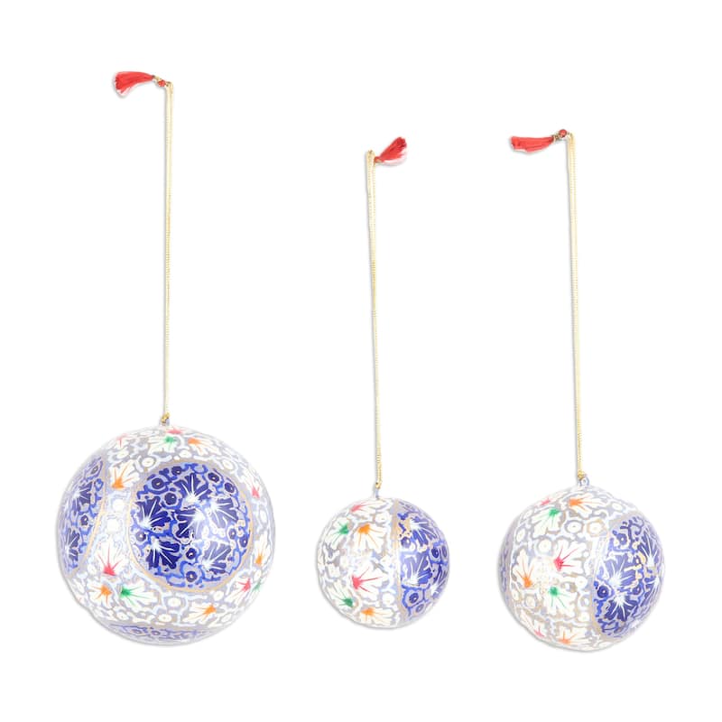 Novica Handmade Holiday Buds Papier Mache Ornaments (Set Of 3)
