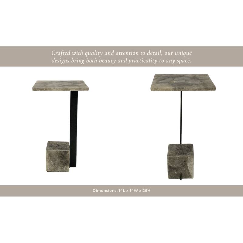 Metal Accent Table Modern Geometric Base Sleek Contemporary Design