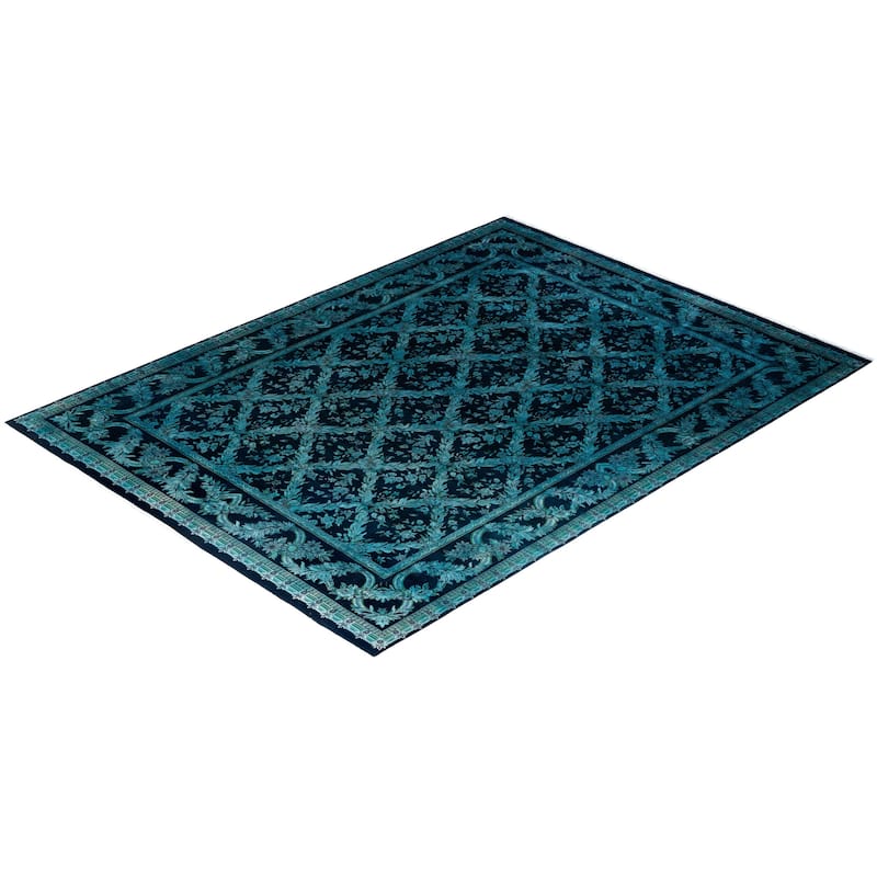 Fine Vibrance One-of-a-Kind Hand-Knotted Area Rug - Black, 9' 1" x 11' 10" - 9' 1" x 11' 10"