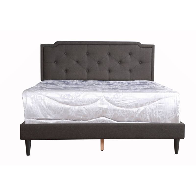 Black Fabric Platform Bed, Full Size