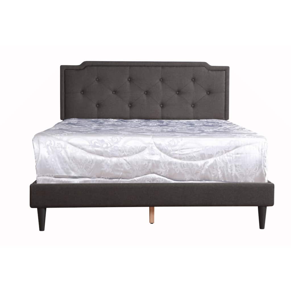 Black Fabric Platform Bed, Full Size