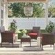 preview thumbnail 35 of 37, 4 Pieces Patio Wicker Furniture Sets Outdoor Indoor Use chair Sets