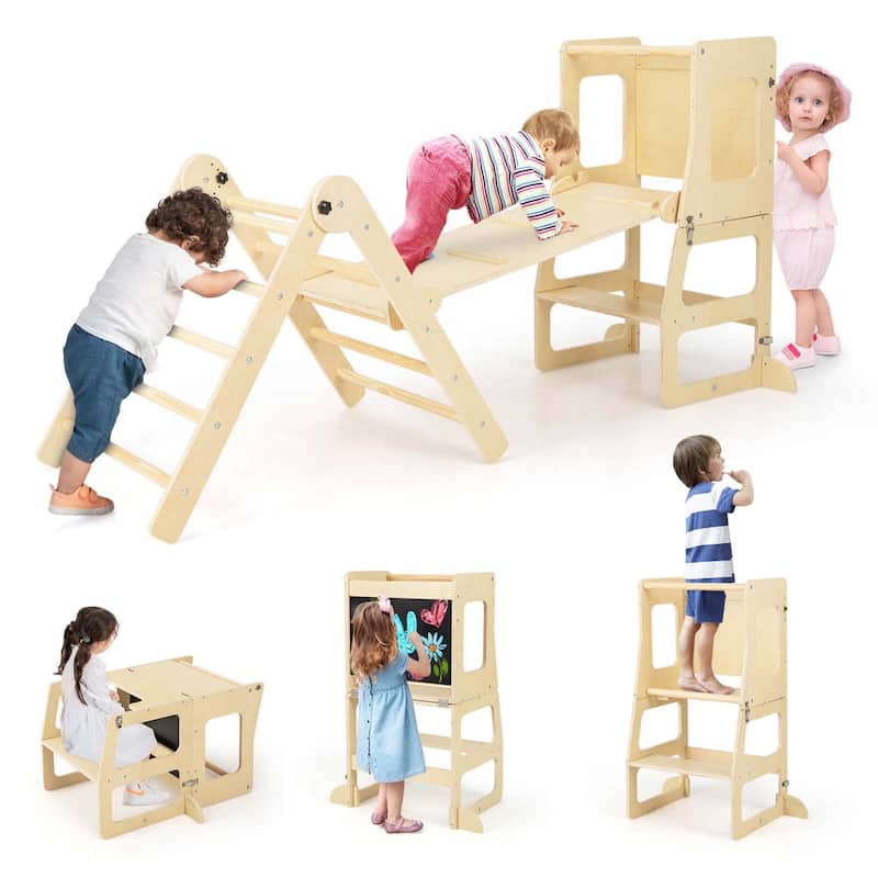 Costway 7-in-1 Toddler Climbing Toy Set with Reversible Ramp - See Details