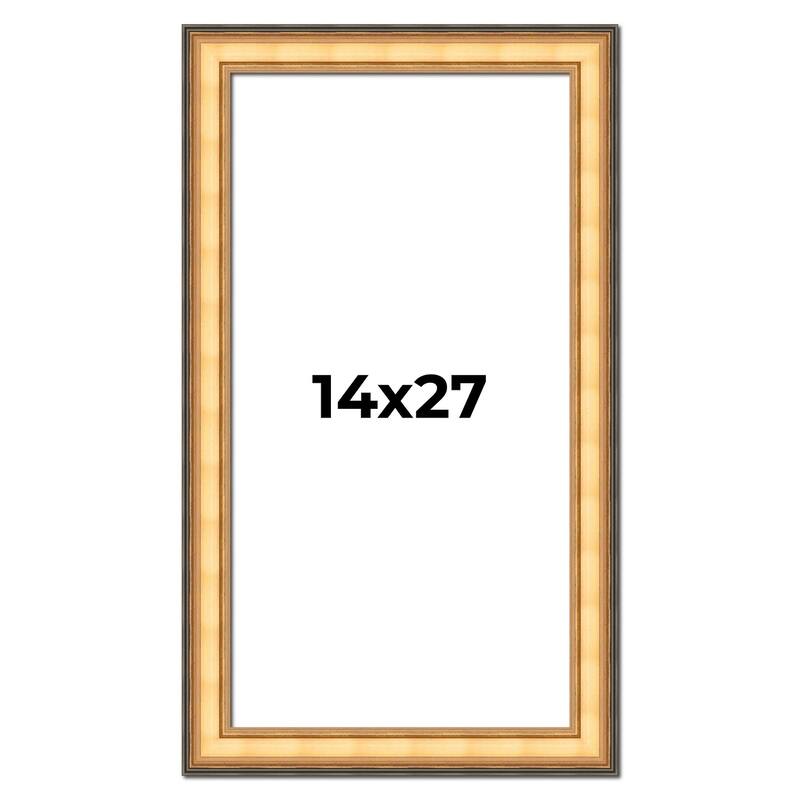 14x27 Frame Gold Plein Aire Solid Wood Picture Frame Width 2 Inches |