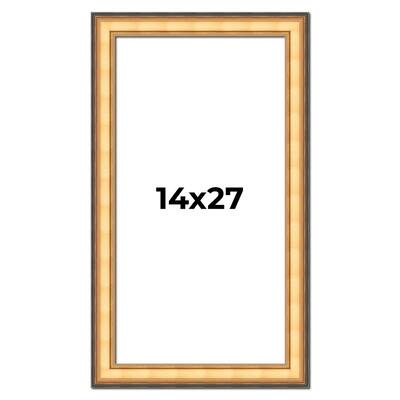 14x27 Frame Gold Plein Aire Solid Wood Picture Frame Width 2 Inches |
