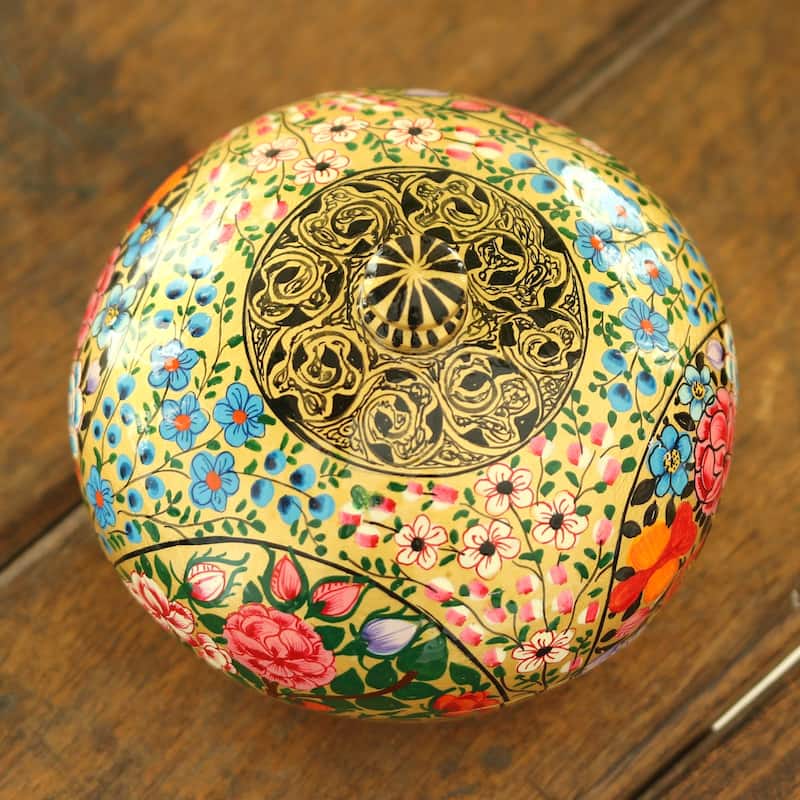 NOVICA Handmade Kashmir Cache Papier Mache Decorative Box