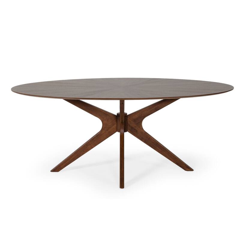 Modrest Prospect Modern Oval Walnut Dining Table