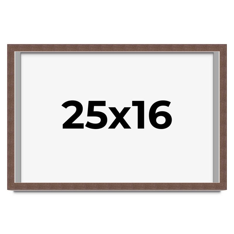 25x16 Shadow Box Frame Brown | 1.125 inches Deep Real Wood Rustic