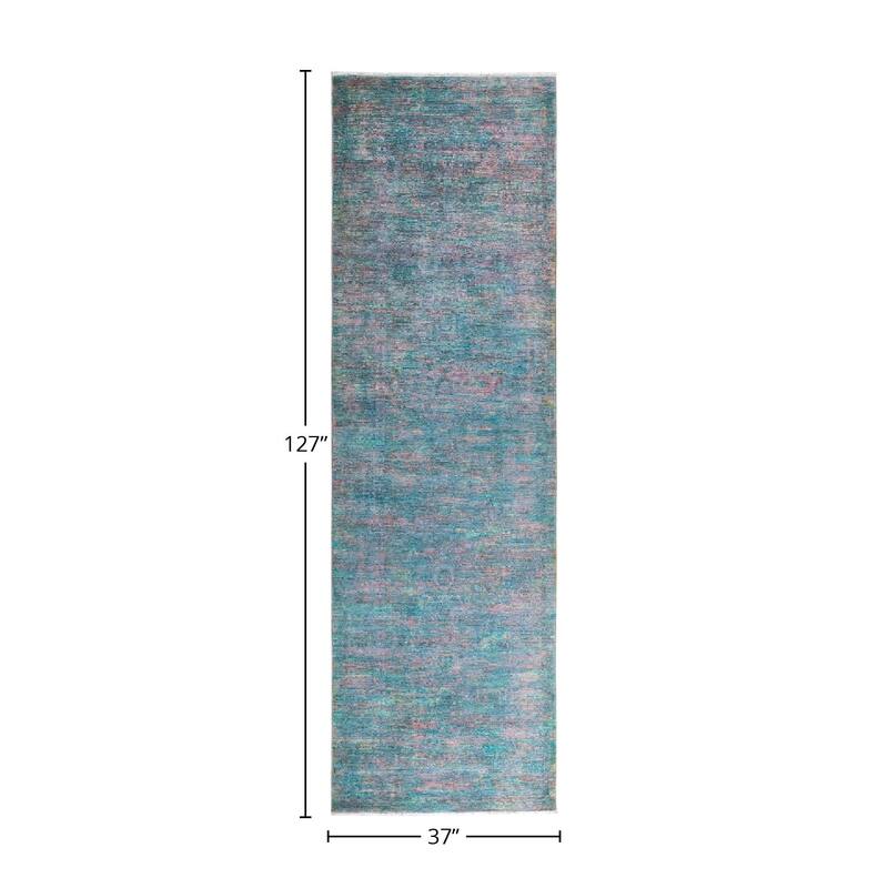 Vibrance, One-of-a-Kind Hand-Knotted Runner Rug - Multi, 3' 1" x 10' 7" - 3' 1" x 10' 7"