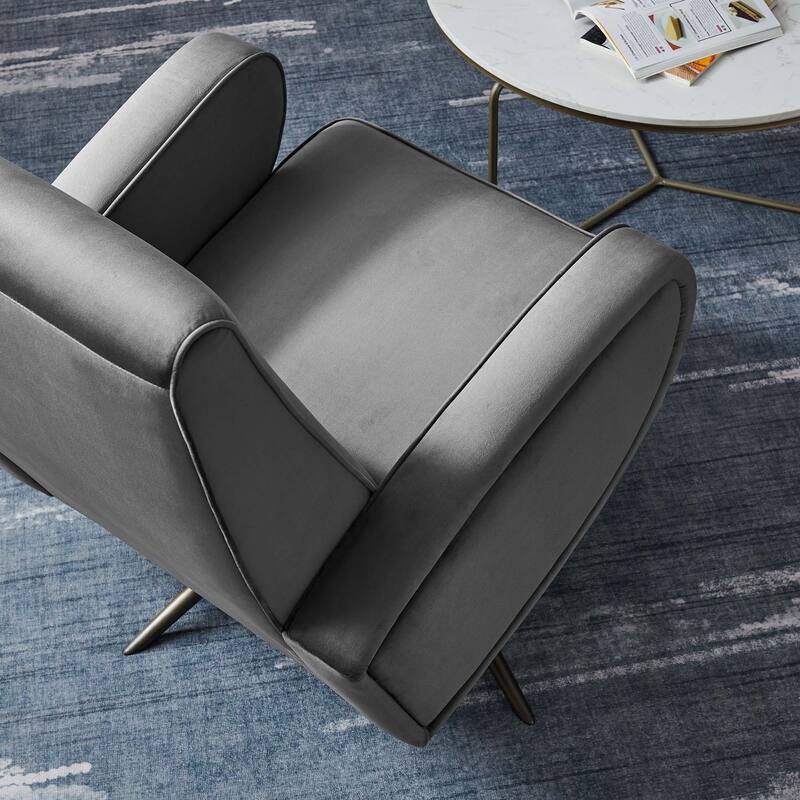 Superior Performance Velvet Swivel Chair - Gray