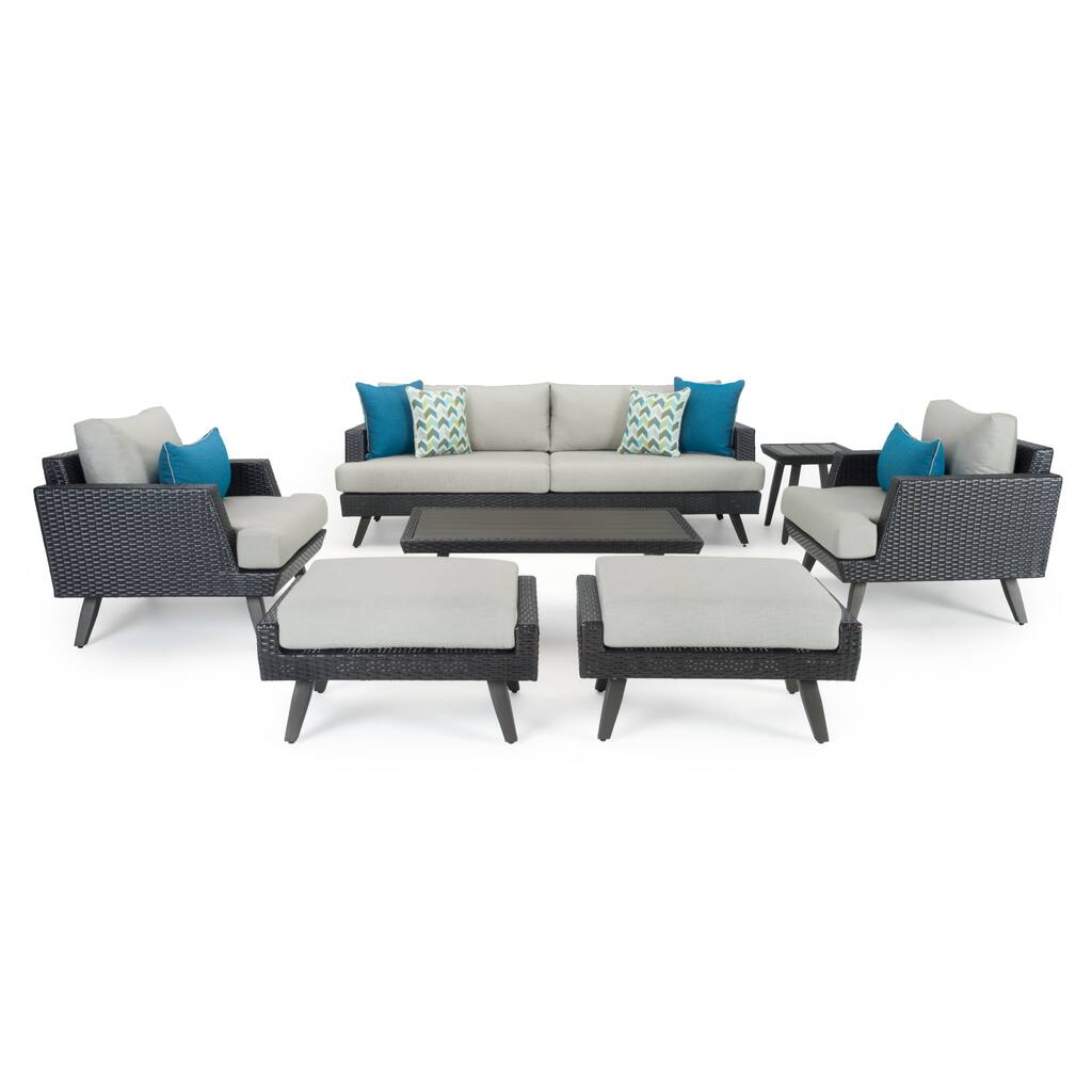 Laguna 7 Piece Sunbrella Outdoor Patio Seating Set - 46W x 26D x 16H