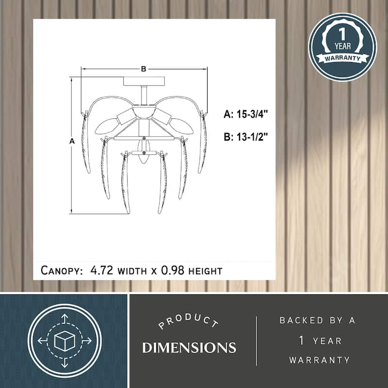 Vaxcel Lighting C0334 Burbank 4 Light 14" Wide Semi-Flush Waterfall