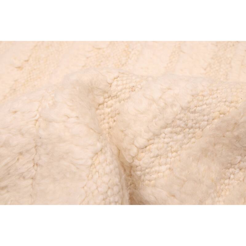 ECARPETGALLERY Hand-knotted Looma Cream Wool Rug - 8'0 x 9'9