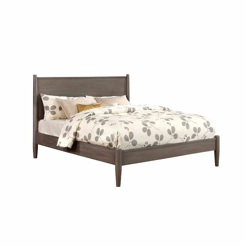 Gray Finish Mid Century Modern 1PC Platform Bed