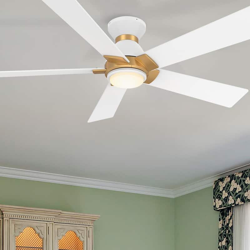 CARRO Joule 52" 5-Blade Smart Ceiling Fan with Light and Remote-Flush Mount