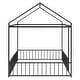preview thumbnail 12 of 22, Metal Full Size Floor Bed with Fence and Semi-enclosed House Roof
