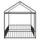 preview thumbnail 15 of 46, Twin/Full Size Floor Bed,Metal Playhouse Bed Frame with Fence