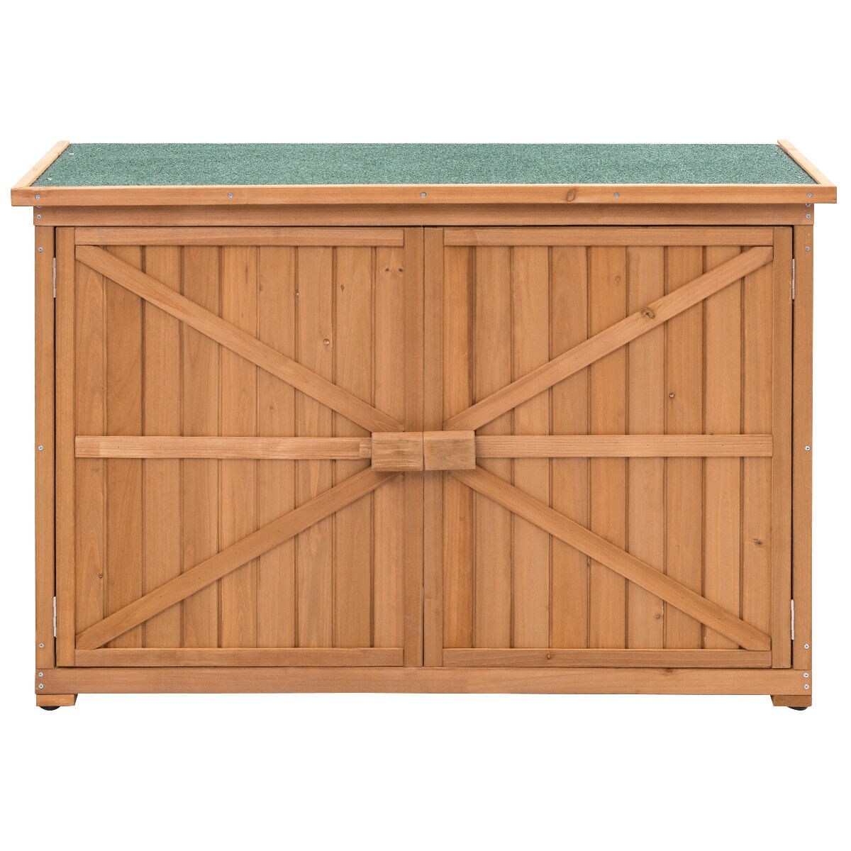 Shop Gymax Double Doors Fir Wooden Garden Yard Shed Lockers