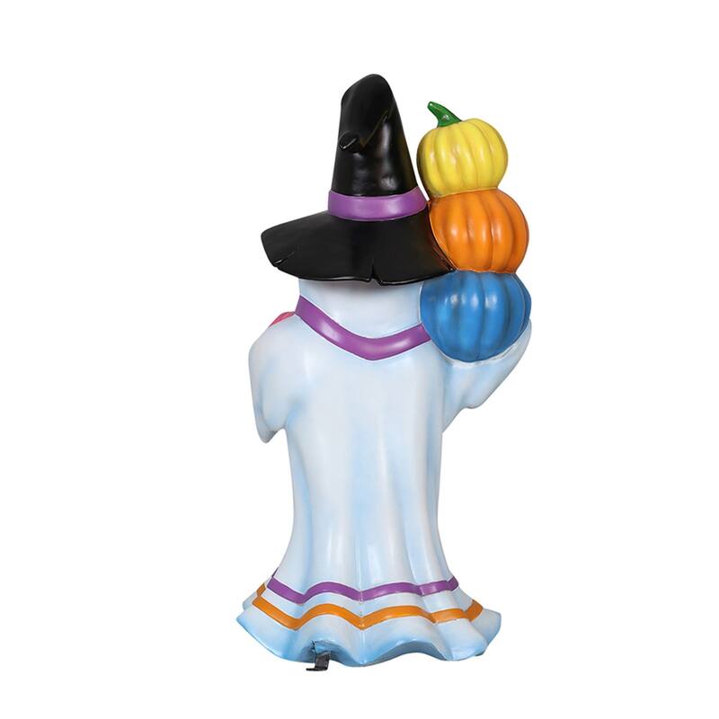 Witch Ghost Holding Pumpkins Outdoor Halloween Statue - 43"