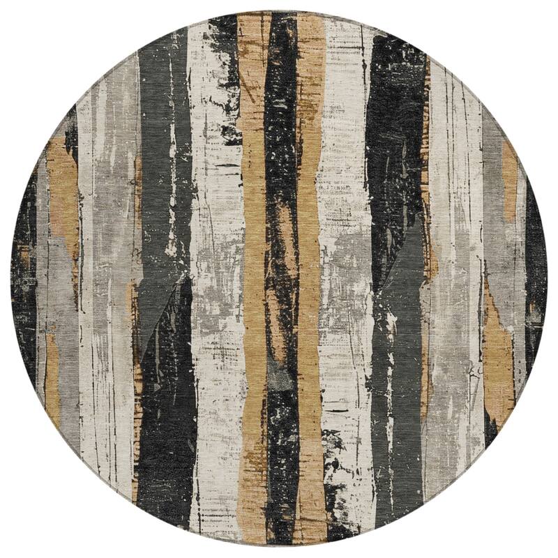 HomeRoots Striped Transitional Rectangle Outdoor Rug