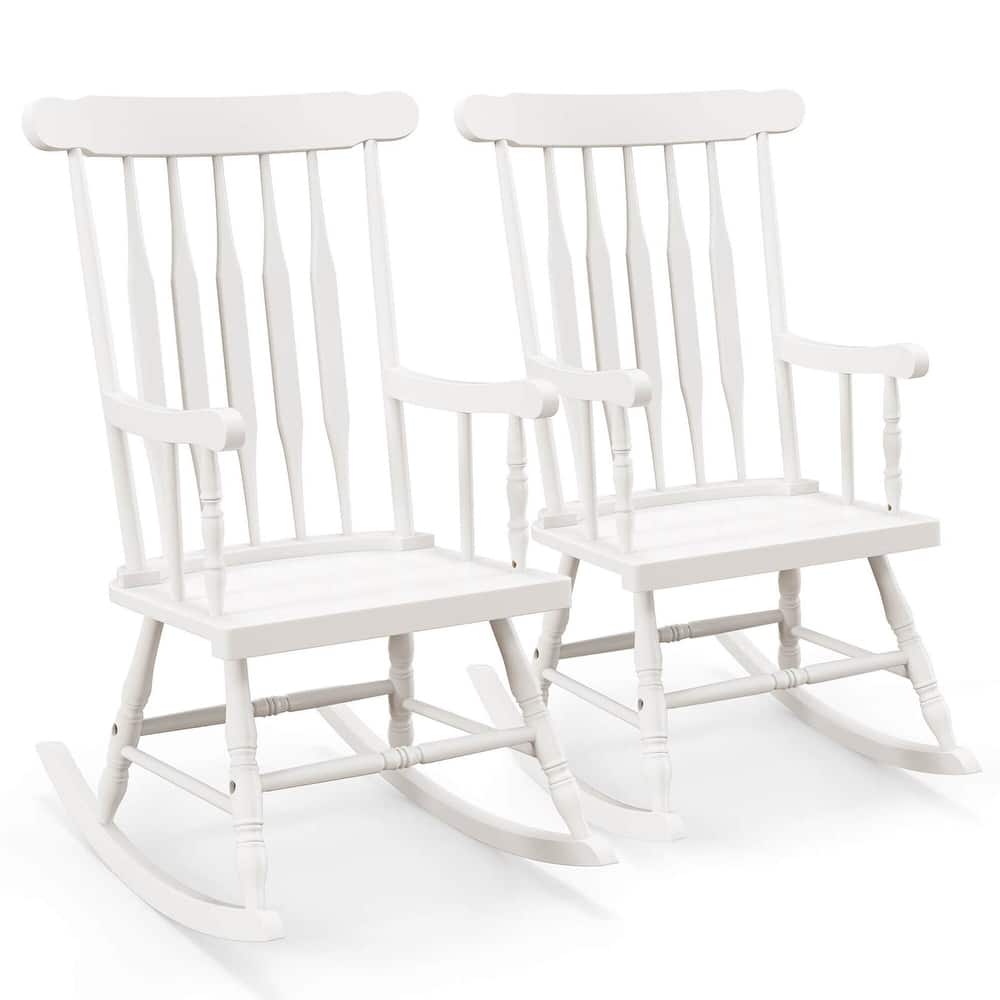 Costway Set of 2 Wood Rocking Chair Glossy Finish - See Details