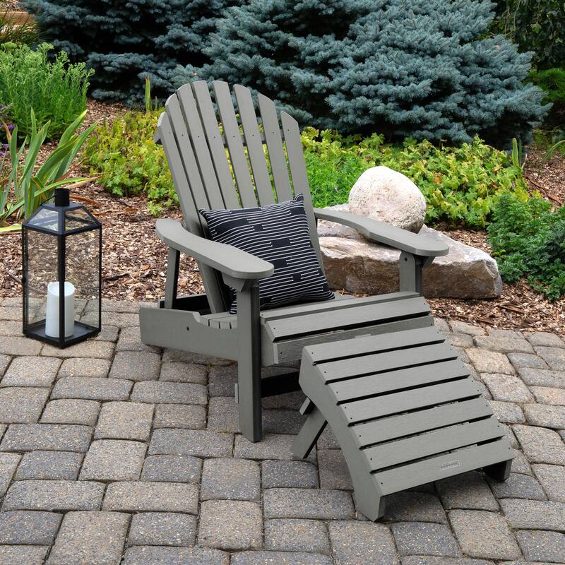 HIGHWOOD Folding and Reclining Adirondack Chair with Folding Ottoman