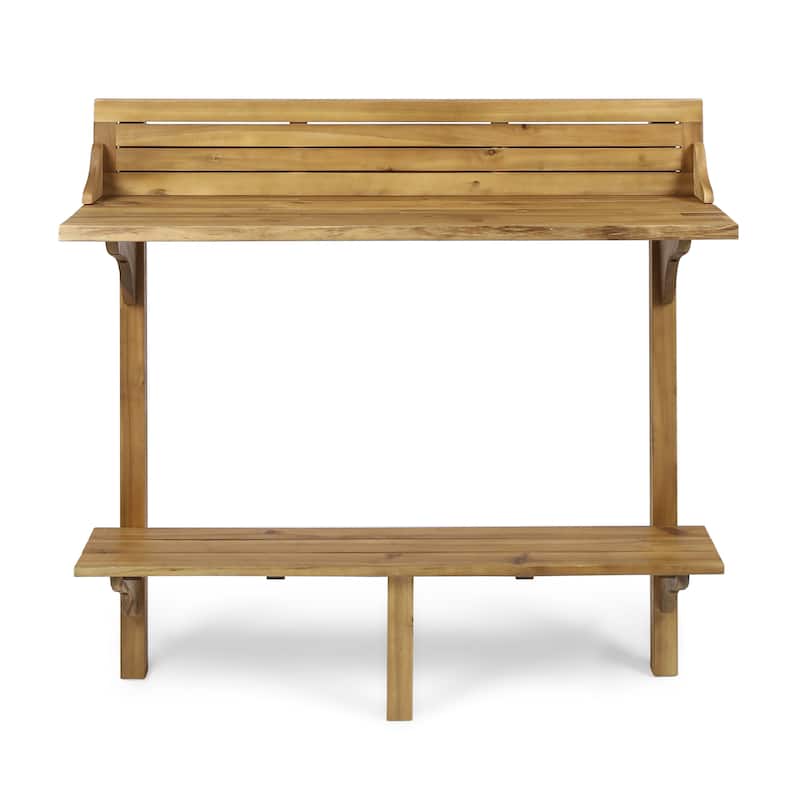 Caribbean Outdoor Acacia Balcony Bar Table by Christopher Knight Home - 48.00"L x 16.50"W x 49.75"H