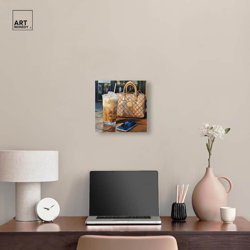 Out For Some Iced Coffee Canvas by Art Remedy, Gallery Wrapped