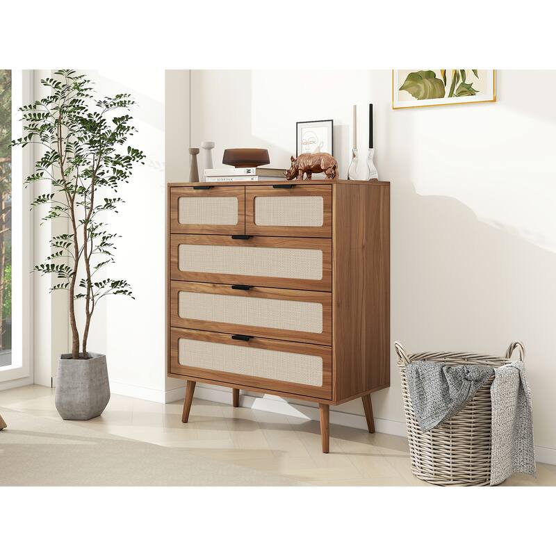 5 Drawer Cabinet, Accent Storage Cabinet, Suitable for Living Room, Bedroom, Dining Room, Study