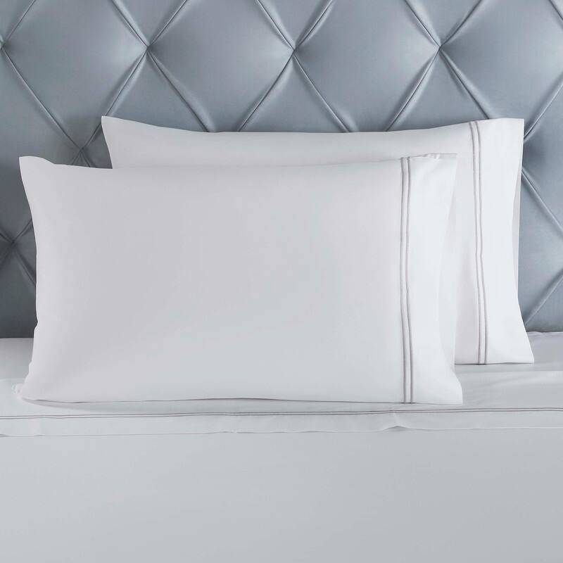 Blue Nile Mills Legacy Cotton Two-Line Embroidered Bed Sheet Set