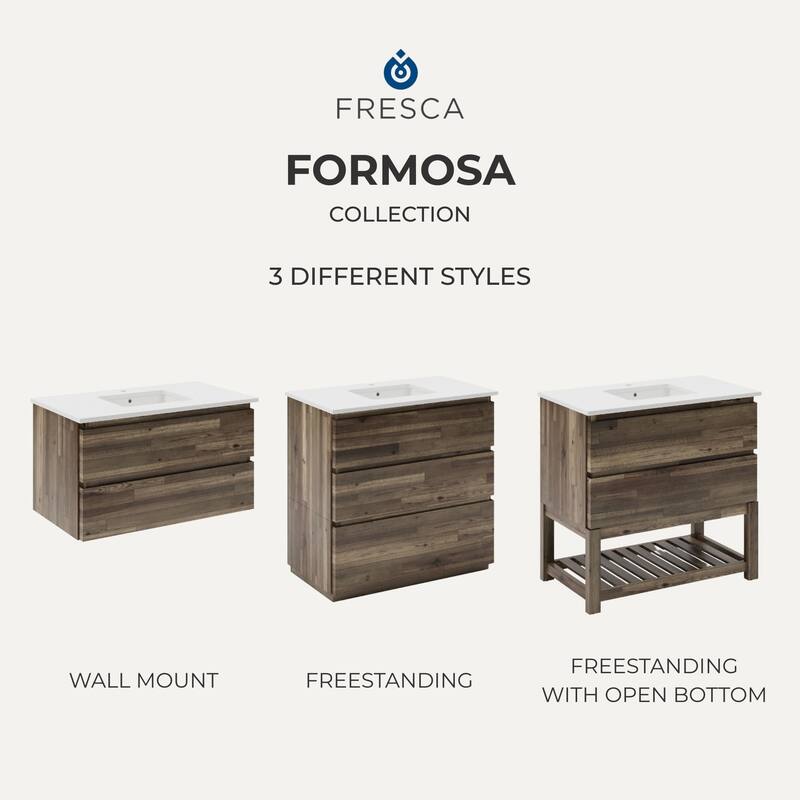 Fresca FCB3136-CWH-U Formosa 36" Wall Mounted Single Basin Vanity Set